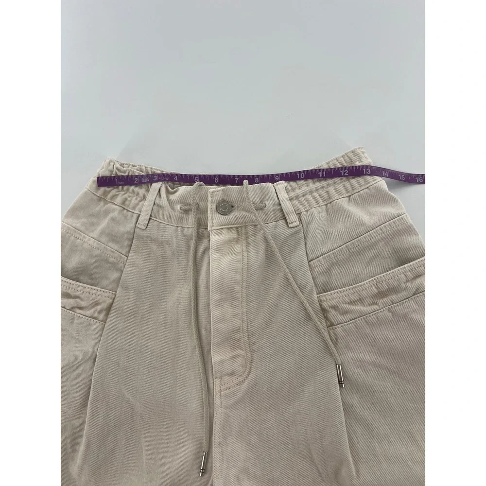 Songzio Homme Beige Pleated Balloon Pants Men 44 Tapered Denim unique streetwear